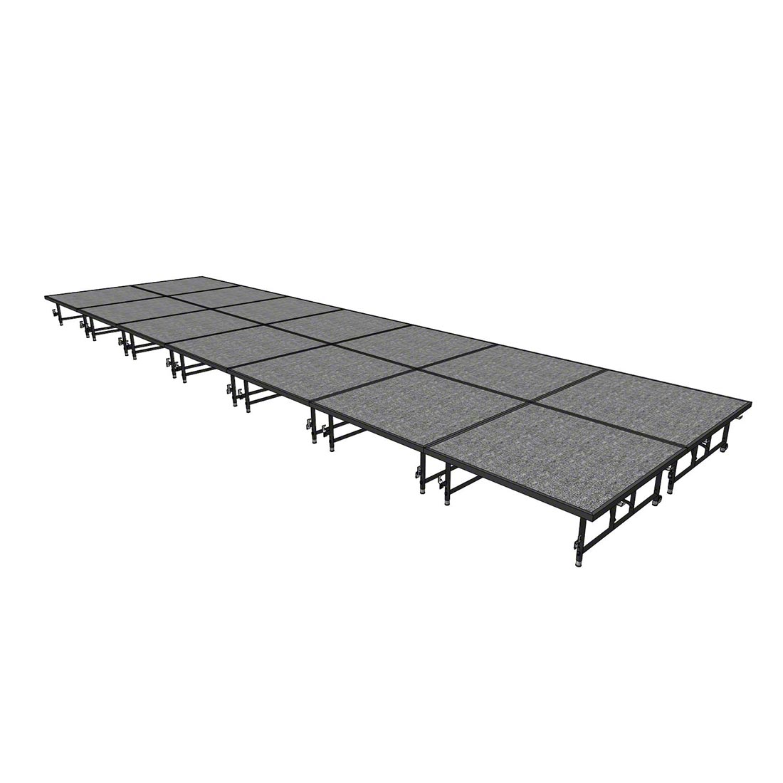 Midwest Folding TransFold 8'x28' Dual-Height Portable Stage Kit, 16"-24" High (4'x4' Units)