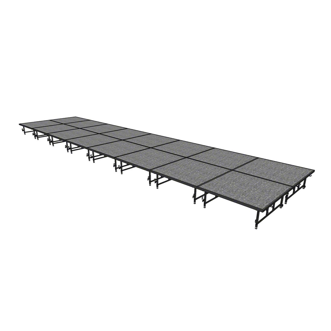 Midwest Folding TransFold 8'x32' Dual-Height Portable Stage Kit, 16"-24" High (4'x4' Units)