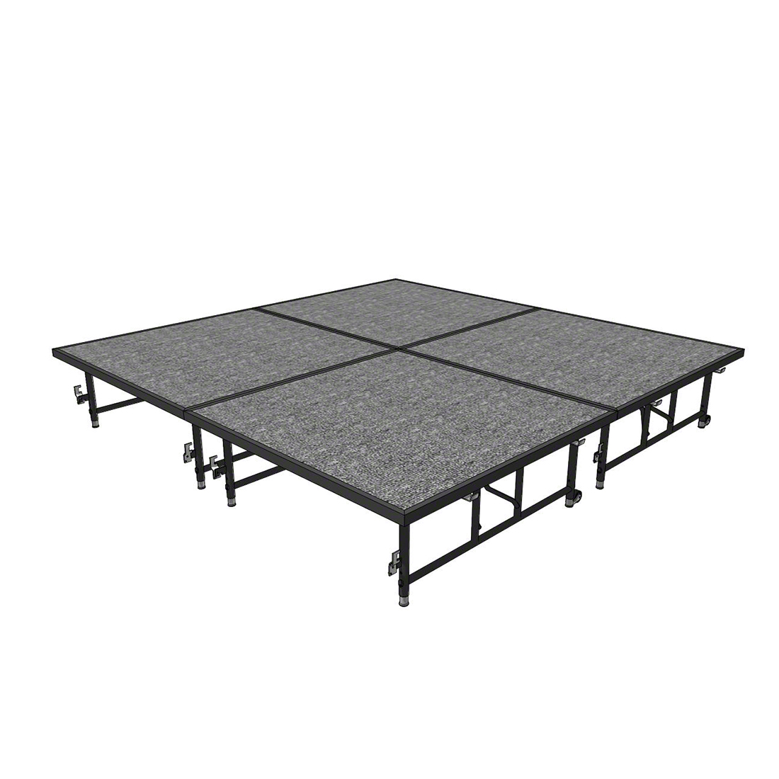 Midwest Folding TransFold 8'x8' Dual-Height Portable Stage Kit, 16"-24" High (4'x4' Units)