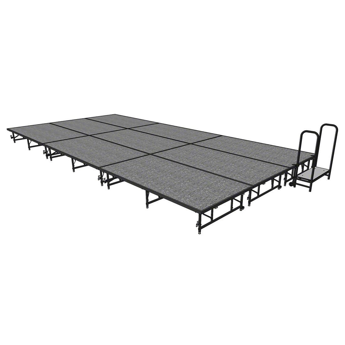 Midwest Folding TransFold 12'x24' Dual-Height Stage with Step, 16"-24H (4'x8' Units)