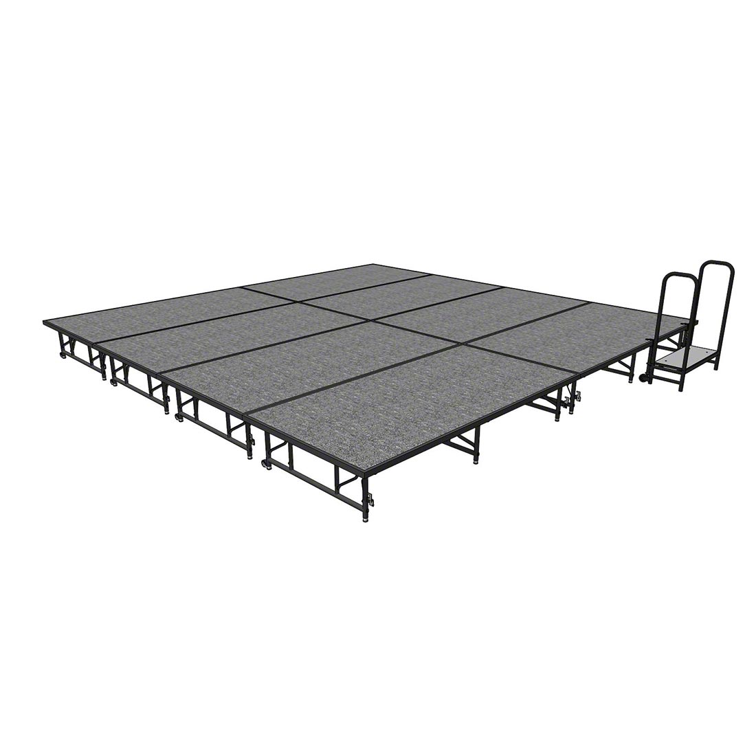 Midwest Folding TransFold 16'x16' Dual-Height Stage with Step, 16"-24H (4'x8' Units)