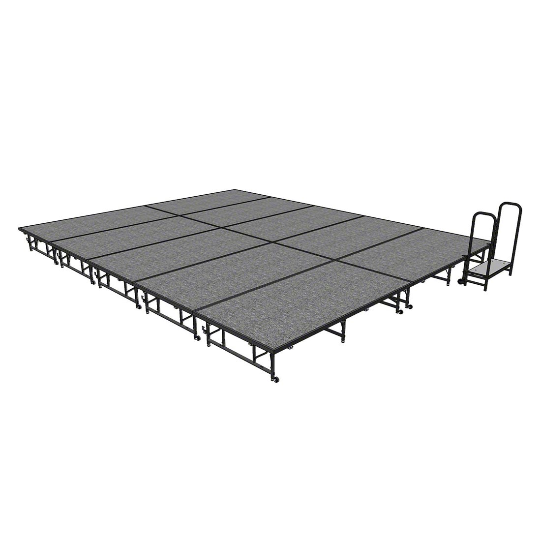 Midwest Folding TransFold 16'x20' Dual-Height Stage with Step, 16"-24H (4'x8' Units)