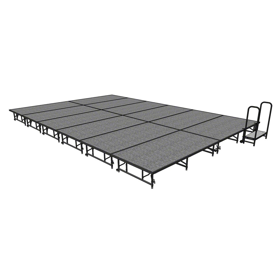 Midwest Folding TransFold 16'x24' Dual-Height Stage with Step, 16"-24H (4'x8' Units) 