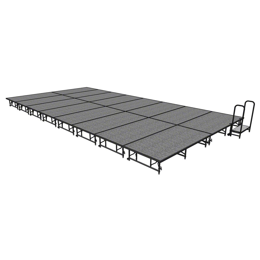 Midwest Folding TransFold 16'x32' Dual-Height Stage with Step, 16"-24H (4'x8' Units)