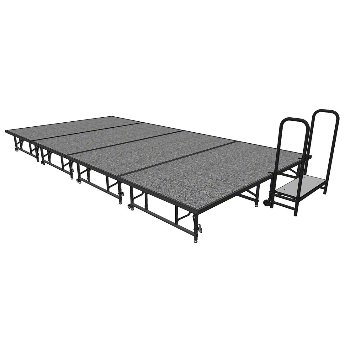 Midwest Folding TransFold 8'x16' Dual-Height Stage with Step, 16"-24H (4'x8' Units)