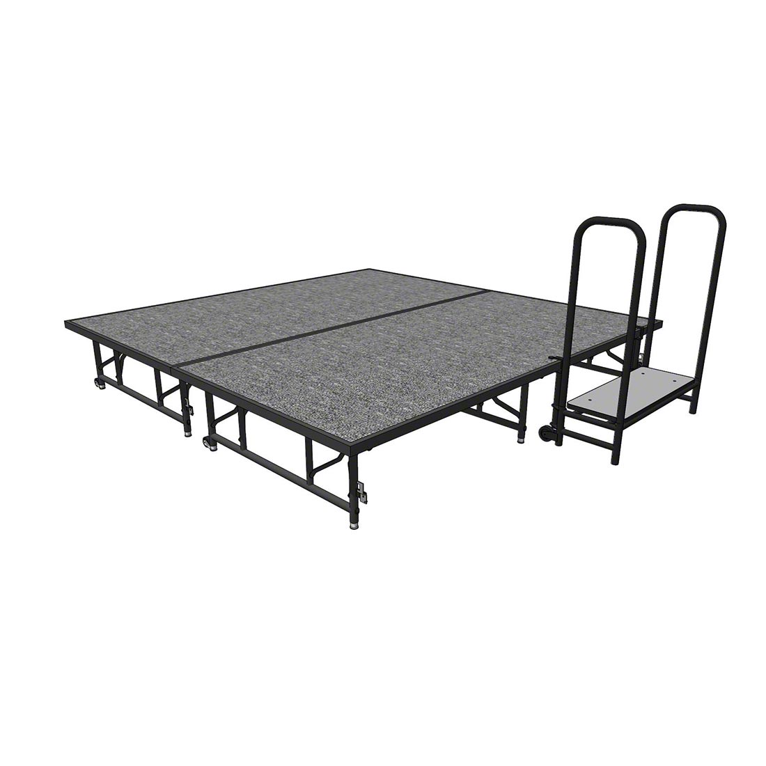 Midwest Folding TransFold 8'x8' Dual-Height Stage with Step, 16"-24H (4'x8' Units)