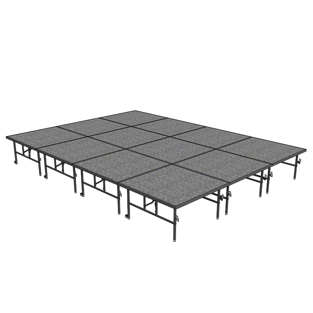 Midwest Folding TransFold 12'x16' Dual-Height Portable Stage Kit, 24