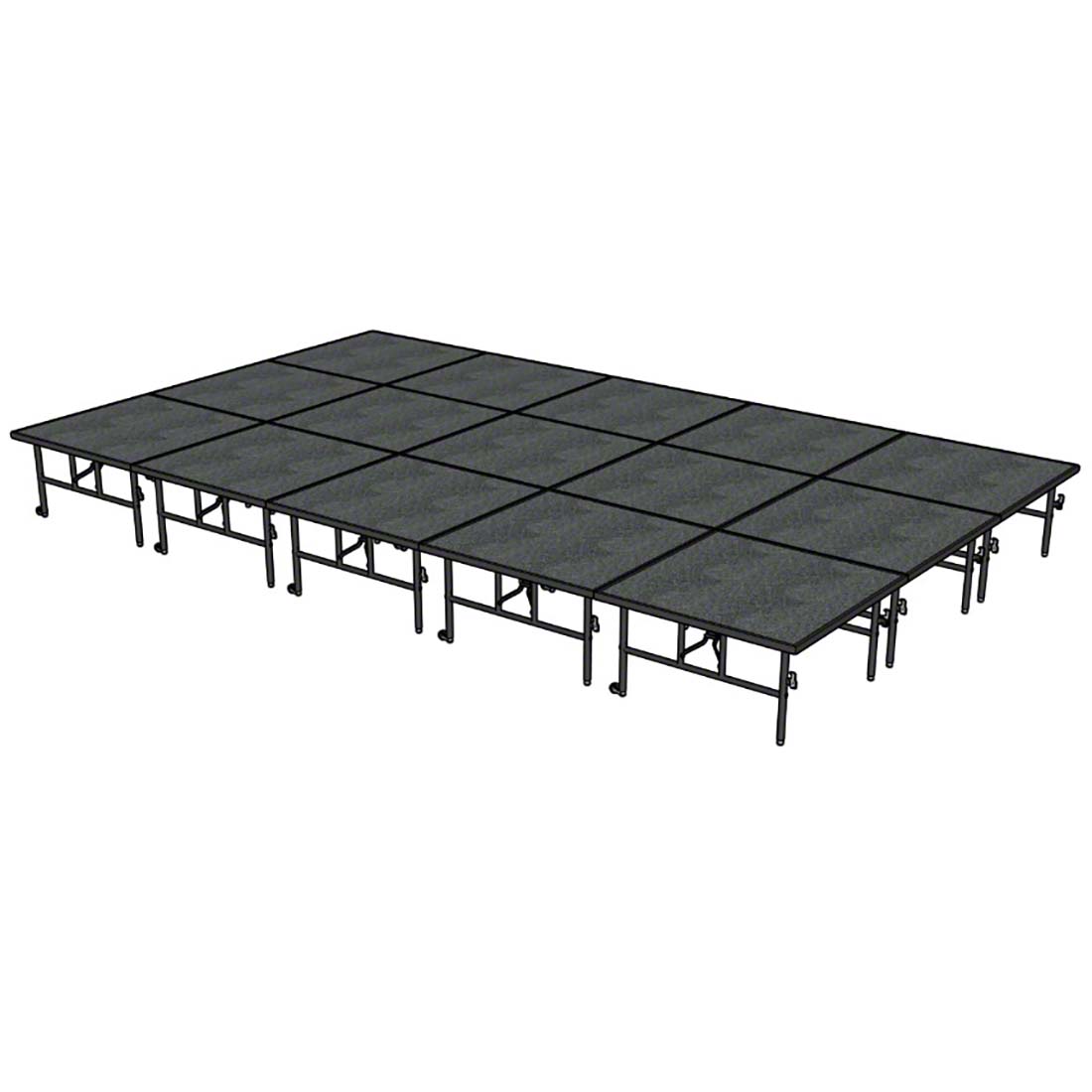 Midwest Folding TransFold 12'x20' Dual-Height Portable Stage Kit, 24"-32" High (4'x4' Units)