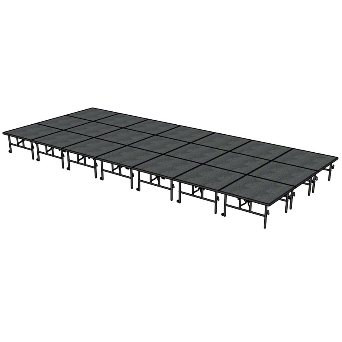 Midwest Folding TransFold 12'x28' Dual-Height Portable Stage Kit, 24"-32" High (4'x4' Units)