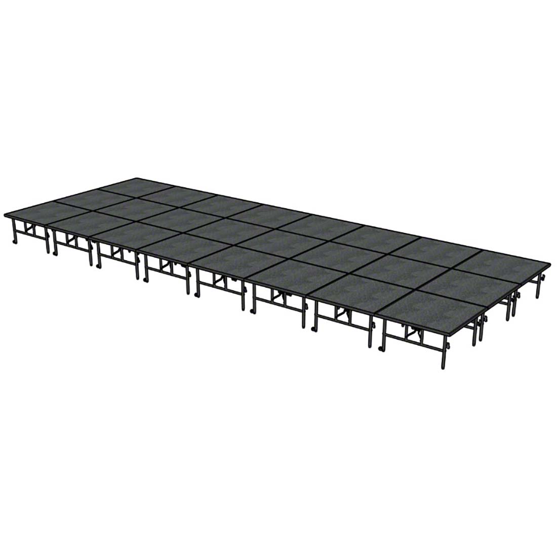 Midwest Folding TransFold 12'x32' Dual-Height Portable Stage Kit, 24"-32" High (4'x4' Units)