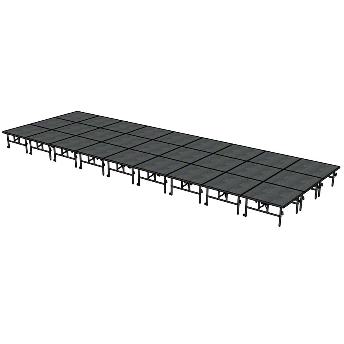 Midwest Folding TransFold 12'x36' Dual-Height Portable Stage Kit, 24"-32" High (4'x4' Units)