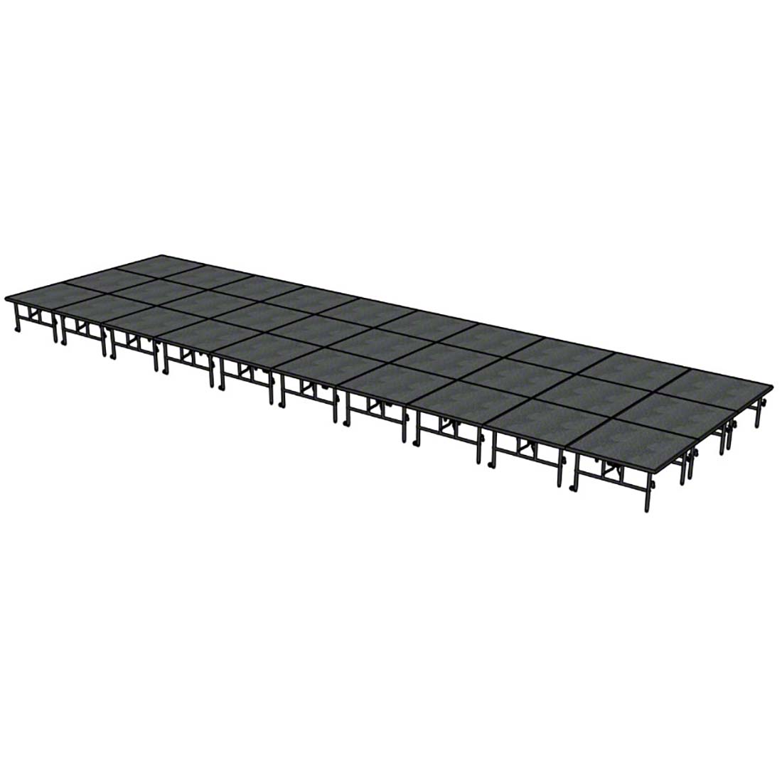 Midwest Folding TransFold 12'x40' Dual-Height Portable Stage Kit, 24"-32" High (4'x4' Units)