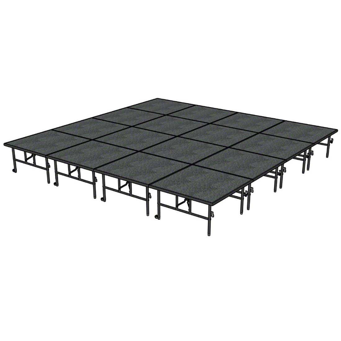 Midwest Folding TransFold 16'x16' Dual-Height Portable Stage Kit, 24"-32" High (4'x4' Units)