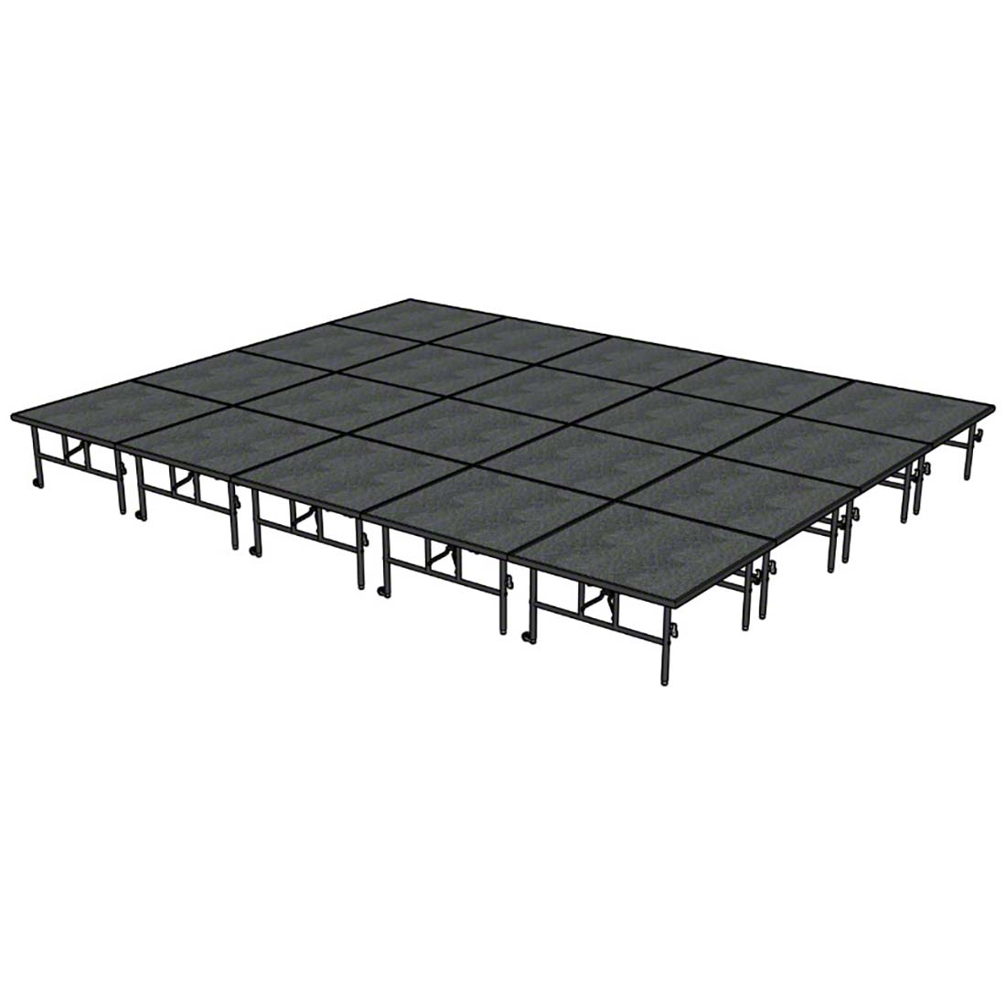 Midwest Folding TransFold 16'x20' Dual-Height Portable Stage Kit, 24"-32" High (4'x4' Units)