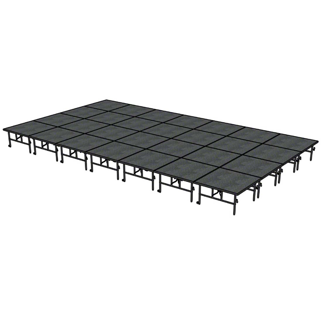 Midwest Folding TransFold 16'x28' Dual-Height Portable Stage Kit, 24"-32" High (4'x4' Units)