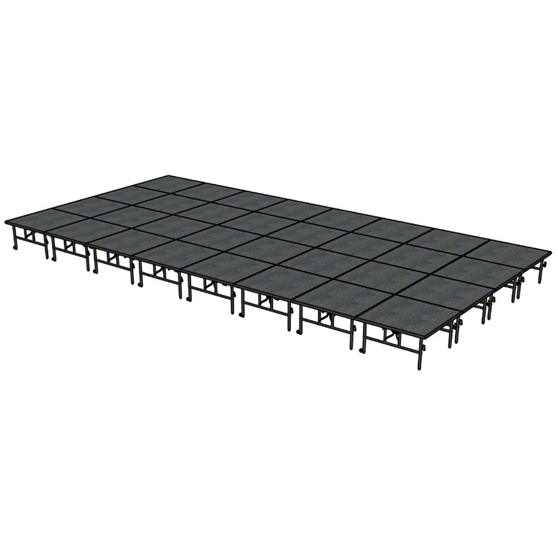 Midwest Folding TransFold 16'x32' Dual-Height Portable Stage Kit, 24"-32" High (4'x4' Units)
