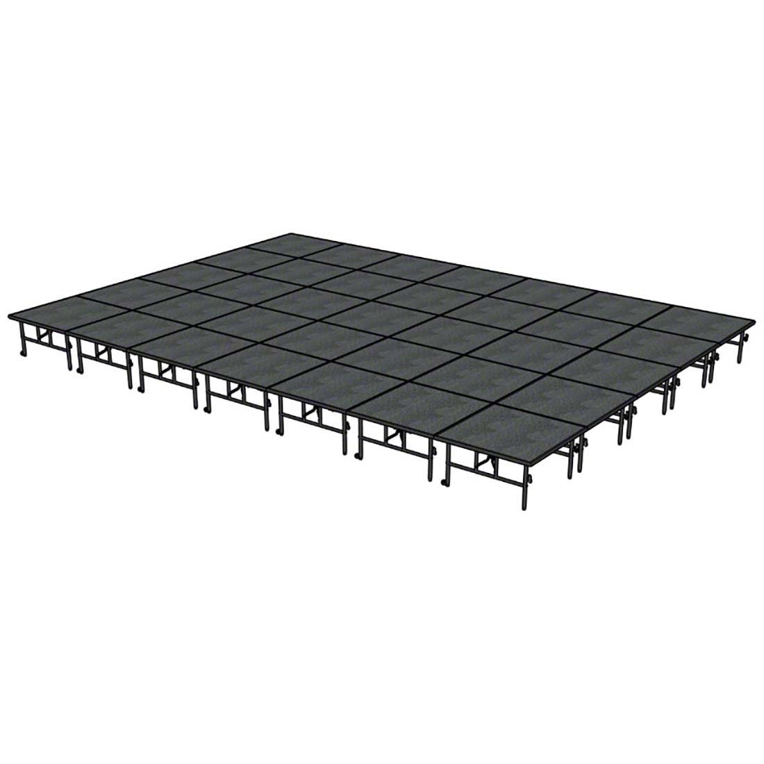 Midwest Folding TransFold 20'x28' Dual-Height Portable Stage Kit, 24"-32" High (4'x4' Units)