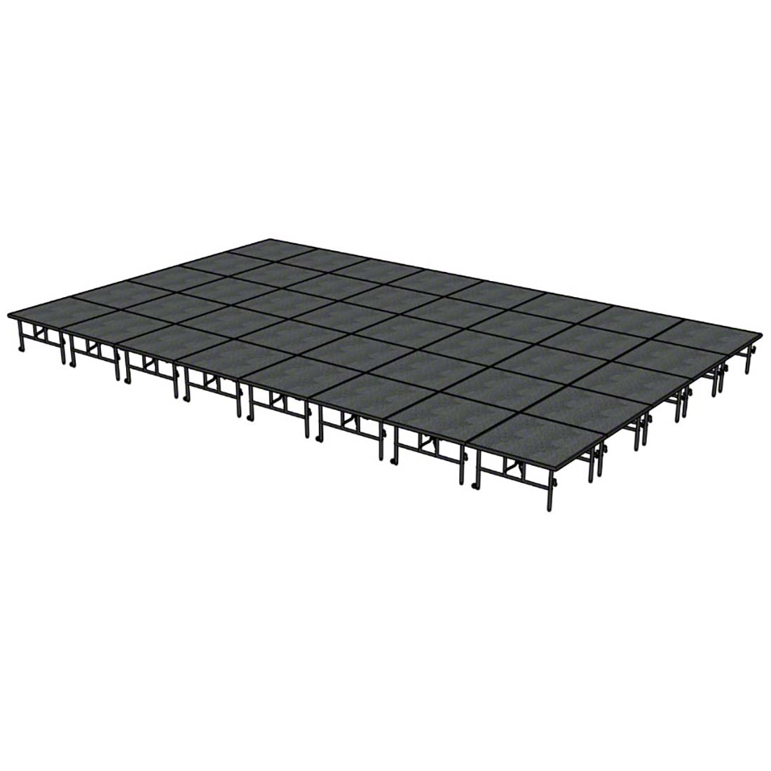Midwest Folding TransFold 20'x32' Dual-Height Portable Stage Kit, 24"-32" High (4'x4' Units)