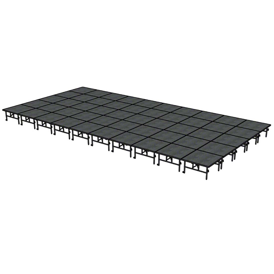 Midwest Folding TransFold 20'x40' Dual-Height Portable Stage Kit, 24"-32" High (4'x4' Units)