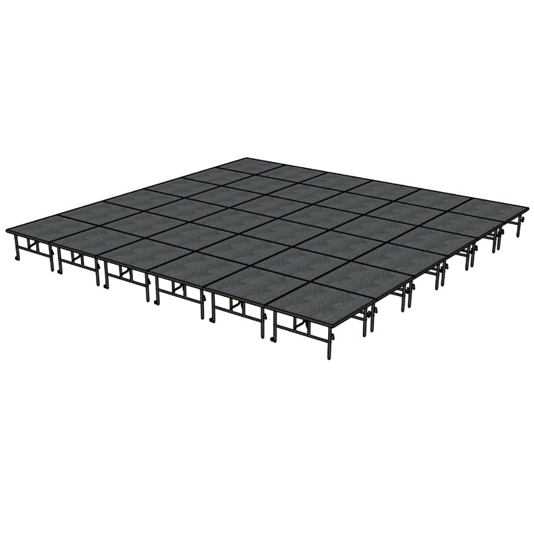 Midwest Folding TransFold 24'x24' Dual-Height Portable Stage Kit, 24"-32" High (4'x4' Units)