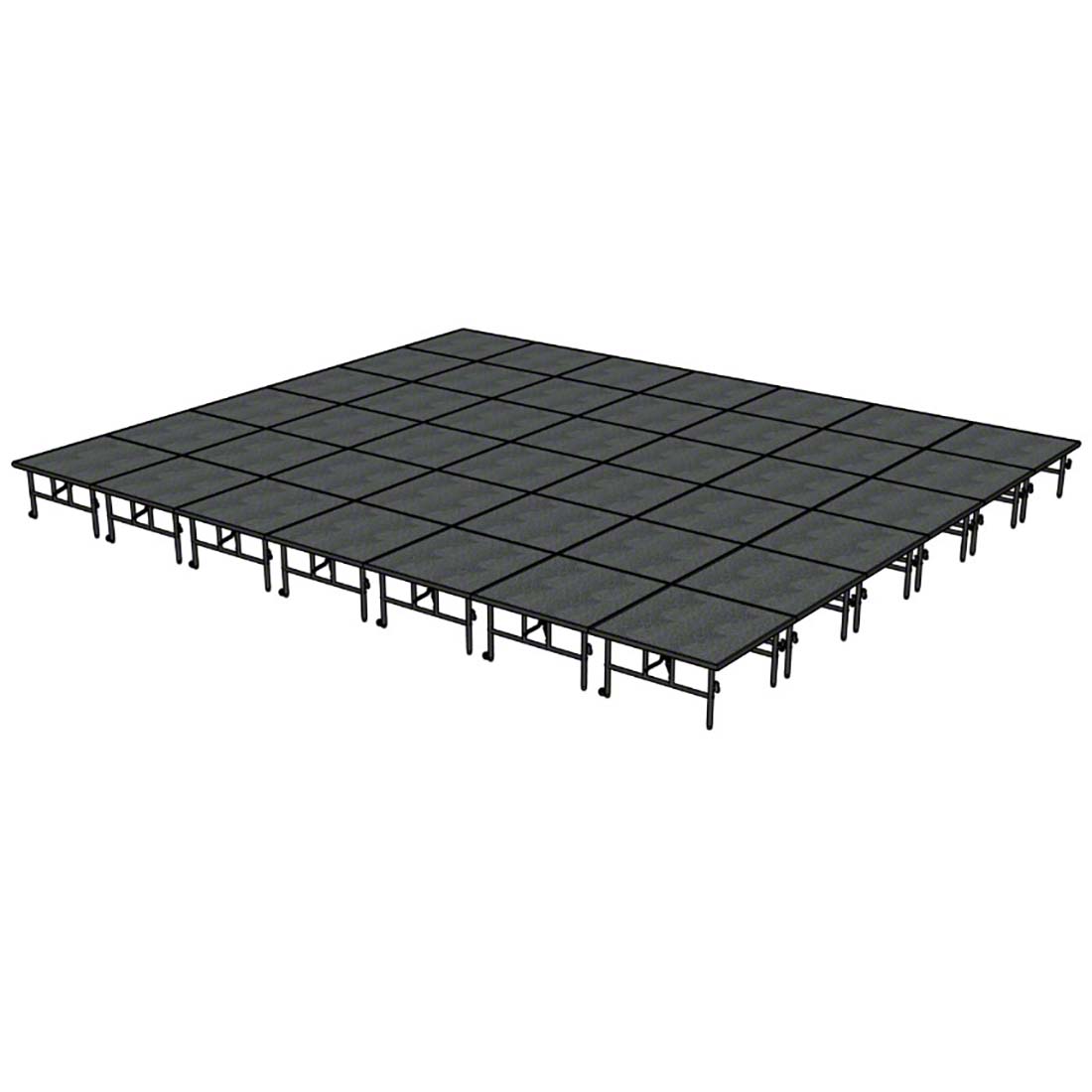 Midwest Folding TransFold 24'x28' Dual-Height Portable Stage Kit, 24"-32" High (4'x4' Units)