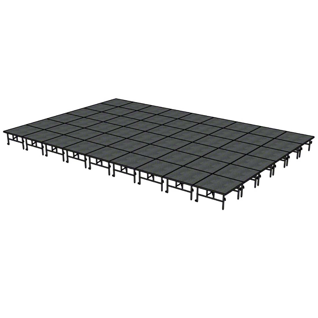 Midwest Folding TransFold 24'x36' Dual-Height Portable Stage Kit, 24"-32" High (4'x4' Units)
