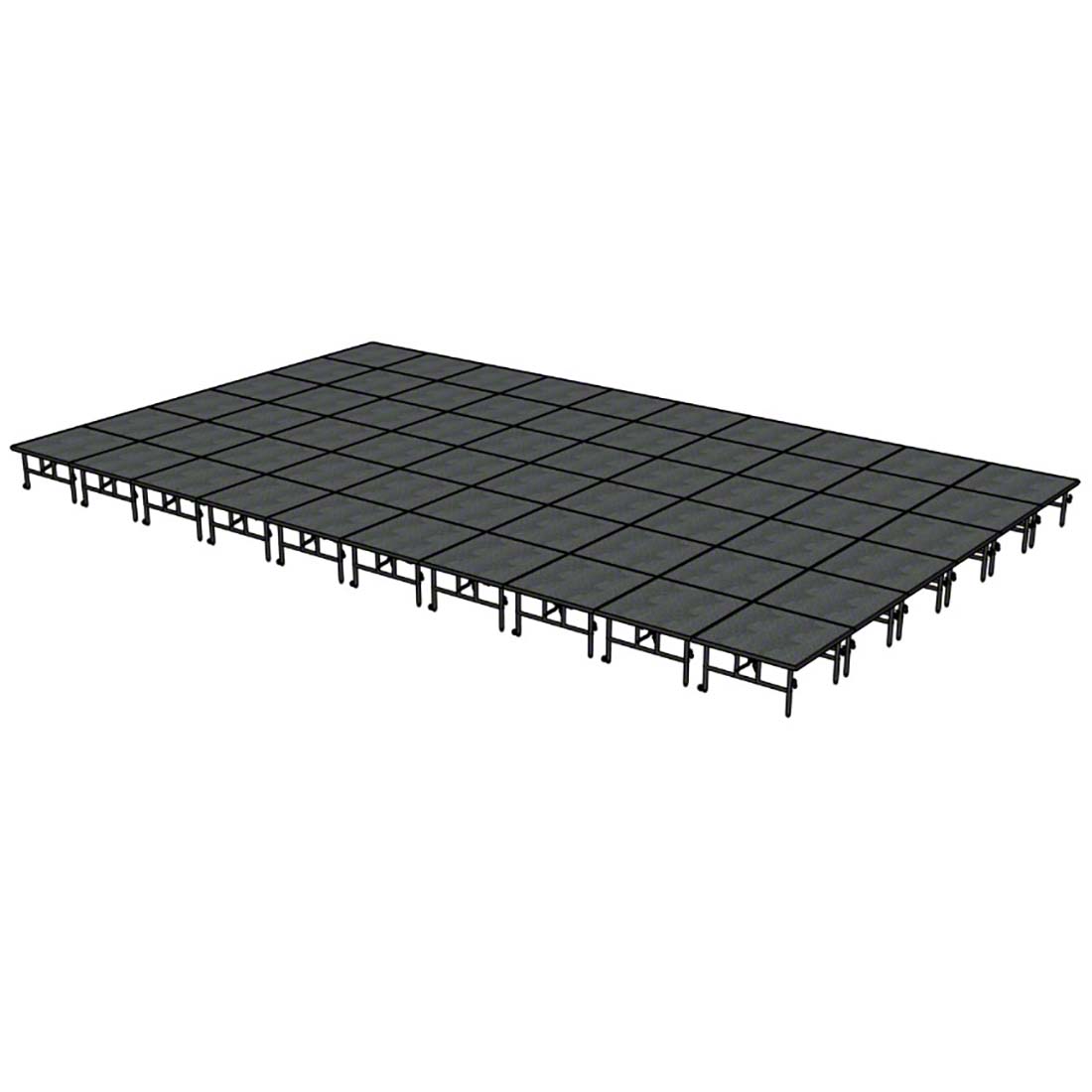 Midwest Folding TransFold 24'x40' Dual-Height Portable Stage Kit, 24"-32" High (4'x4' Units) 