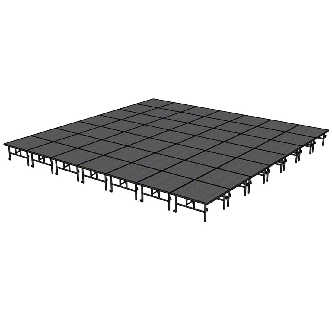 Midwest Folding TransFold 28'x28' Dual-Height Portable Stage Kit, 24"-32" High (4'x4' Units)