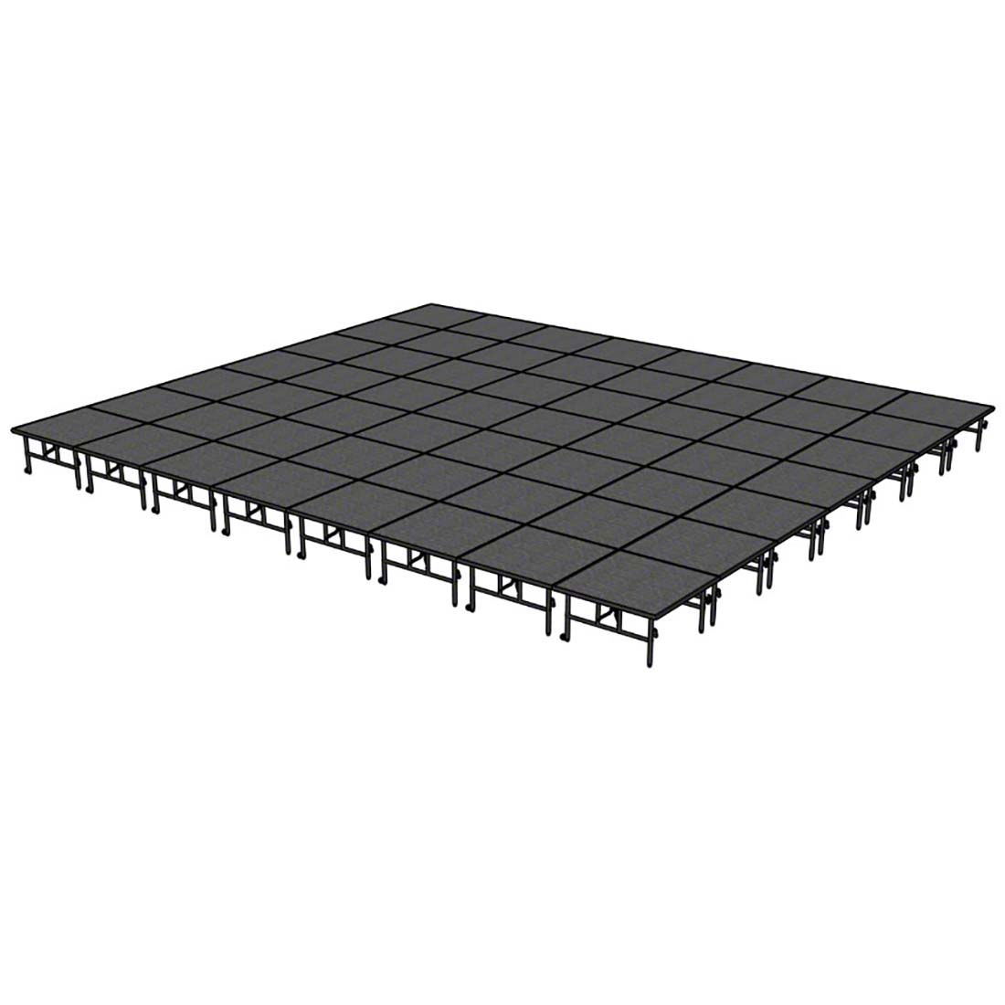 Midwest Folding TransFold 28'x32' Dual-Height Portable Stage Kit, 24"-32" High (4'x4' Units)