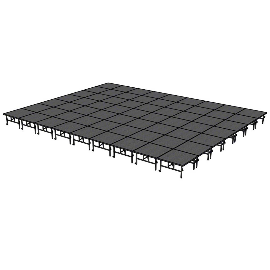 Midwest Folding TransFold 28'x36' Dual-Height Portable Stage Kit, 24"-32" High (4'x4' Units)