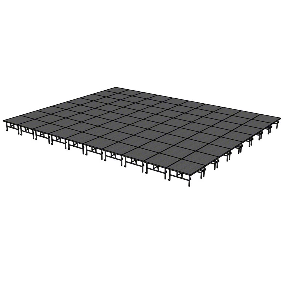 Midwest Folding TransFold 32'x40' Dual-Height Portable Stage Kit, 24"-32" High (4'x4' Units)