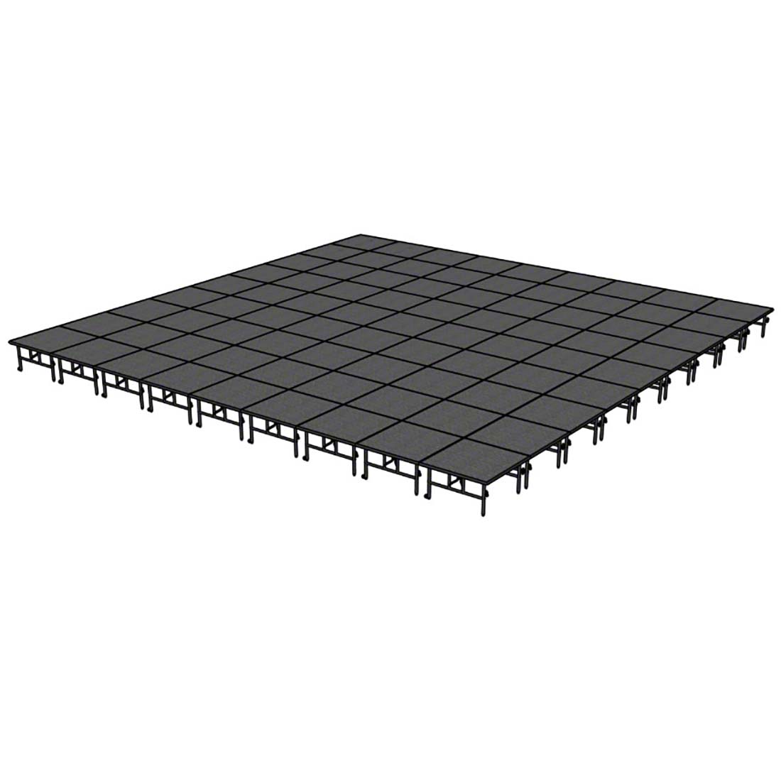 Midwest Folding TransFold 36'x36' Dual-Height Portable Stage Kit, 24"-32" High (4'x4' Units)