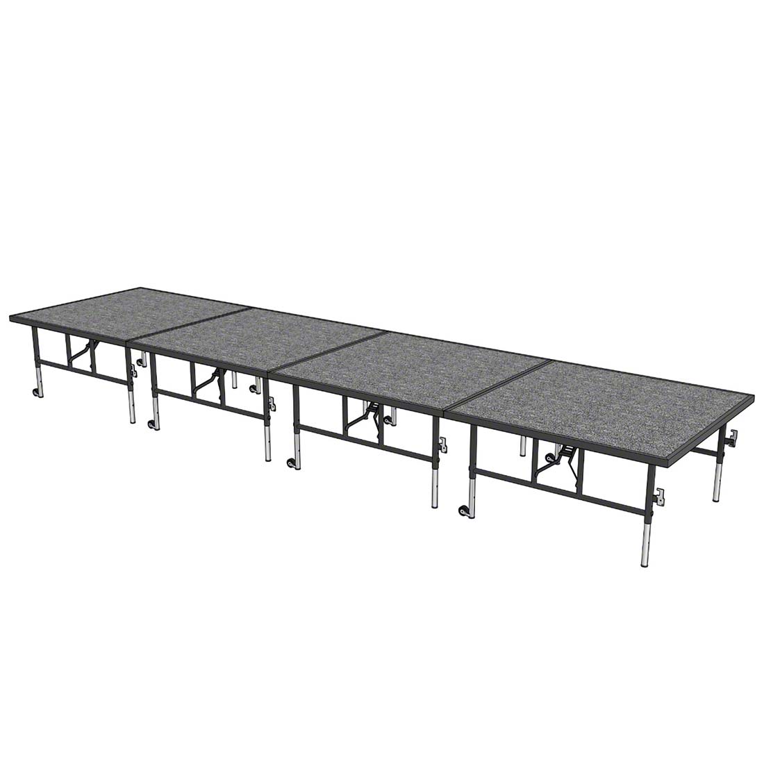 Midwest Folding TransFold 4'x16' Dual-Height Portable Stage Kit, 24