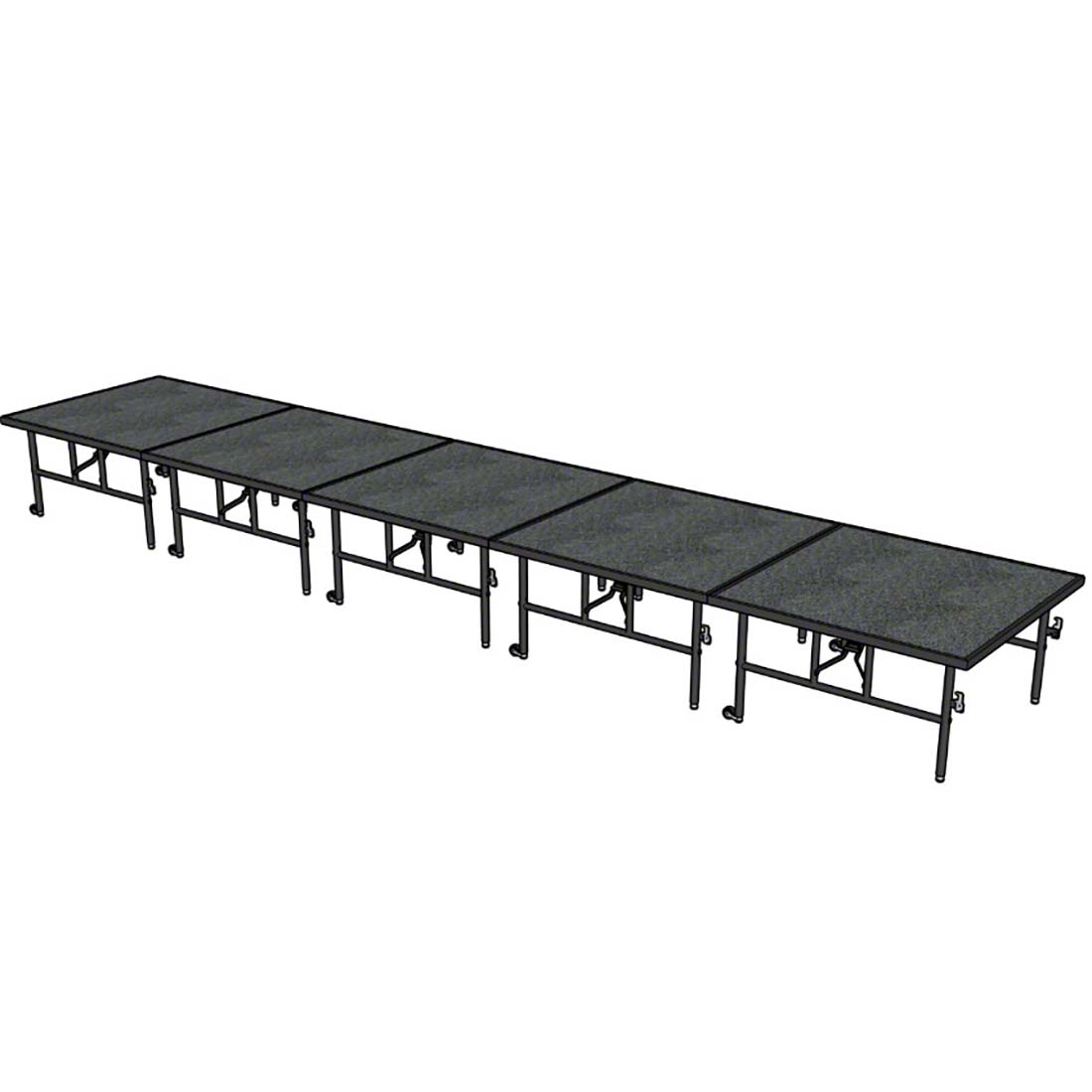 Midwest Folding TransFold 4'x20' Dual-Height Portable Stage Kit, 24"-32" High (4'x4' Units)