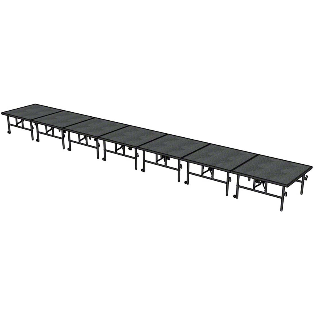 Midwest Folding TransFold 4'x28' Dual-Height Portable Stage Kit, 24"-32" High (4'x4' Units)