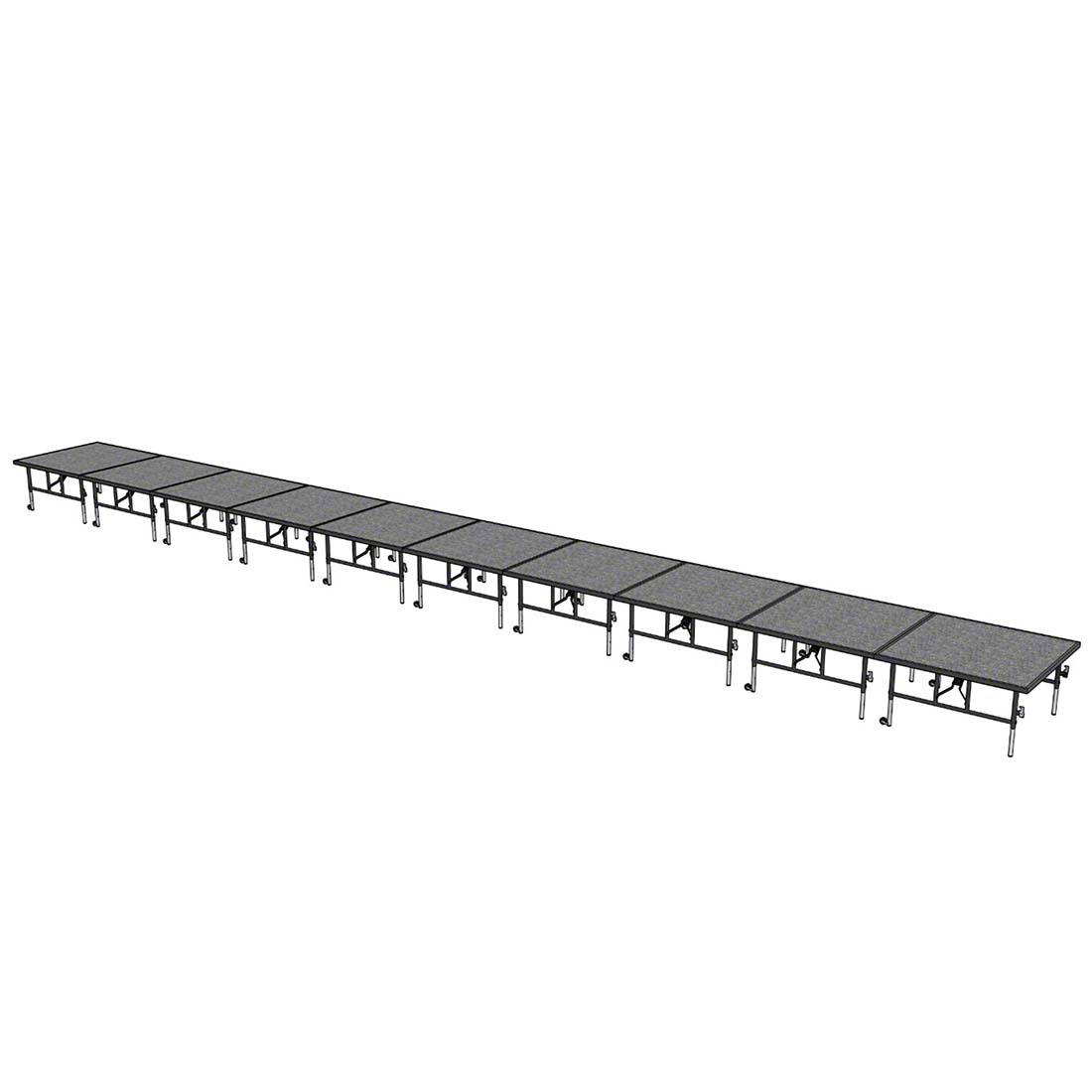 Midwest Folding TransFold 4'x40' Dual-Height Portable Stage Kit, 24