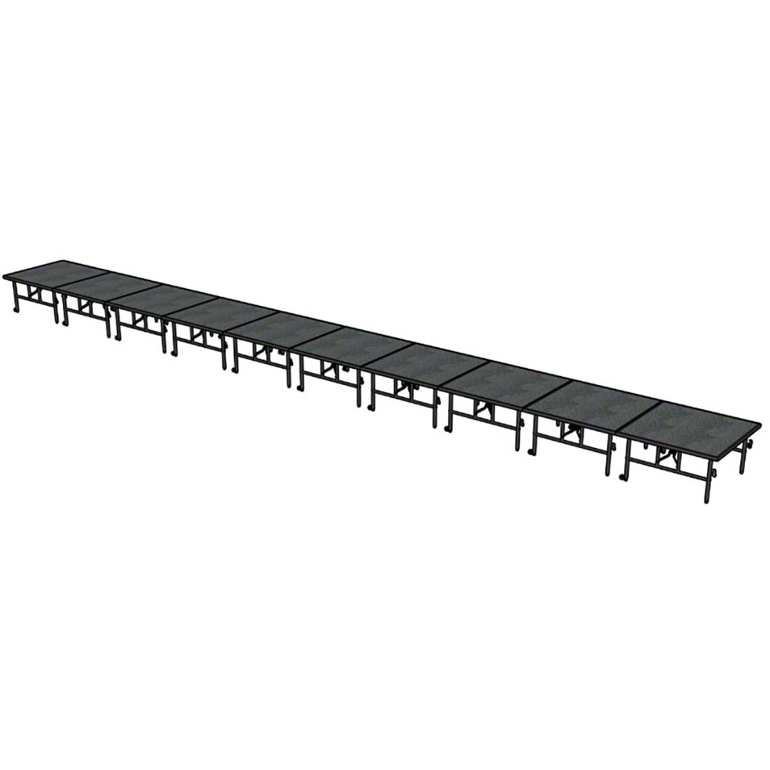 Midwest Folding TransFold 4'x40' Dual-Height Portable Stage Kit, 24"-32" High (4'x4' Units)