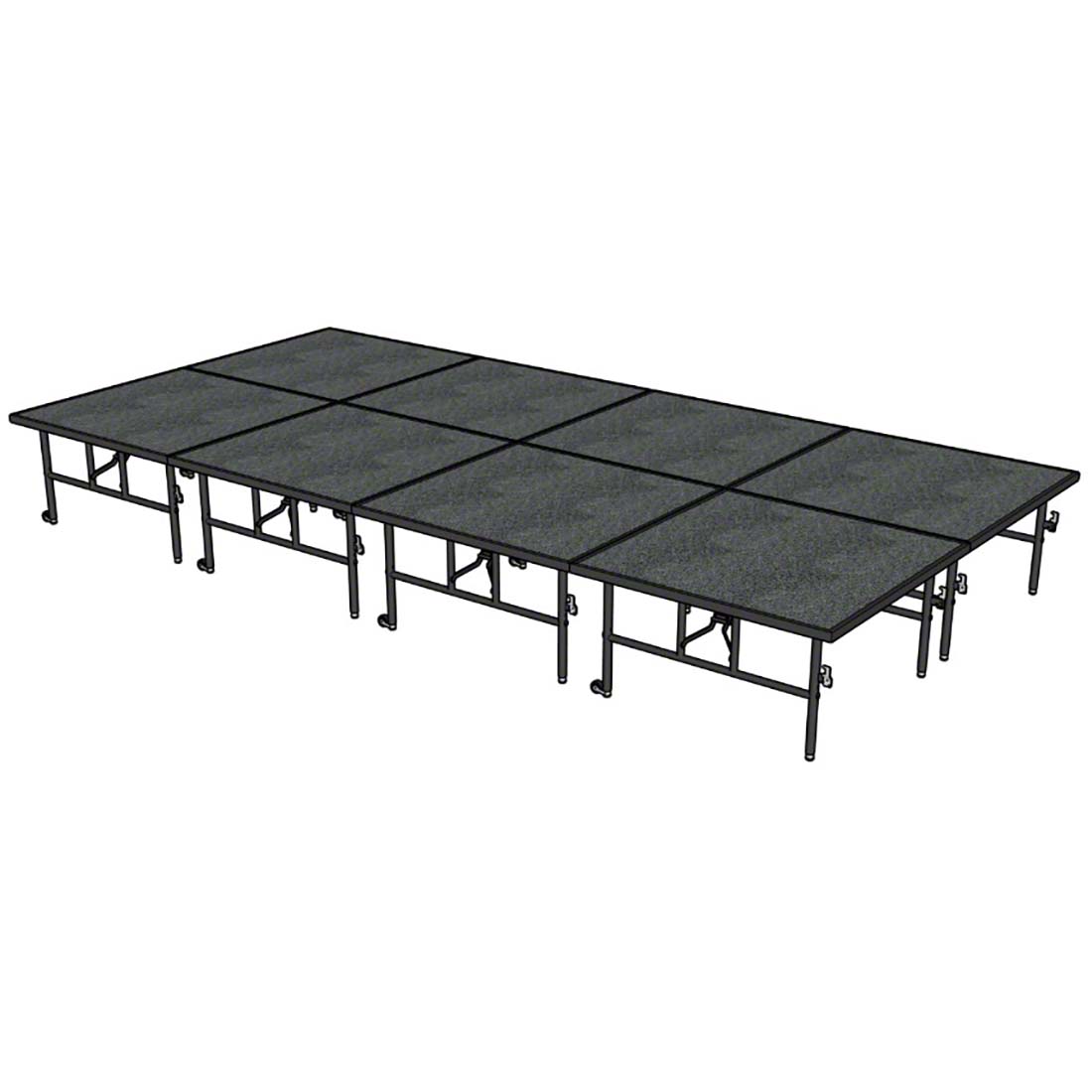 Midwest Folding TransFold 8'x16' Dual-Height Portable Stage Kit, 24"-32" High (4'x4' Units)
