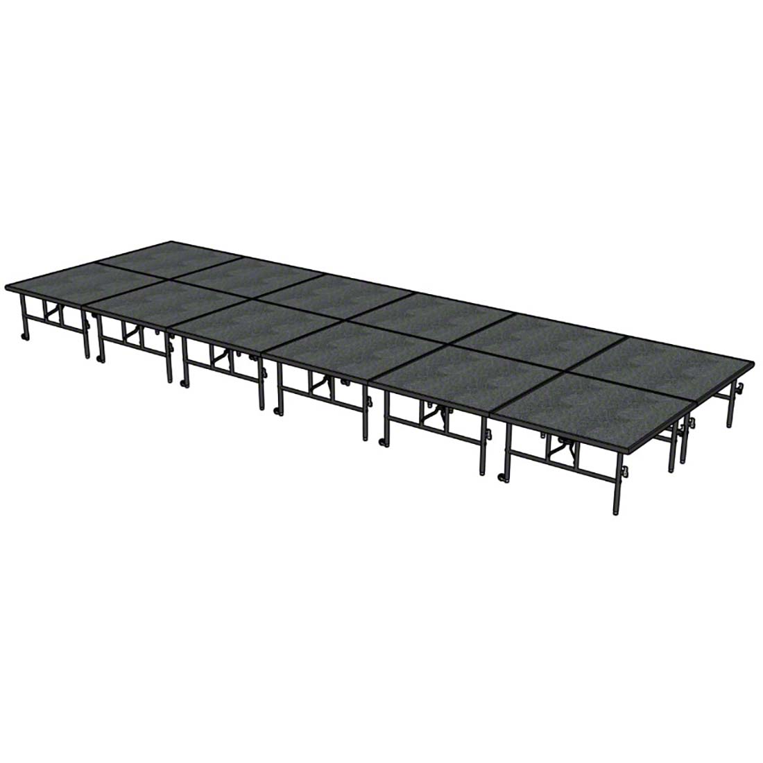 Midwest Folding TransFold 8'x24' Dual-Height Portable Stage Kit, 24"-32" High (4'x4' Units)