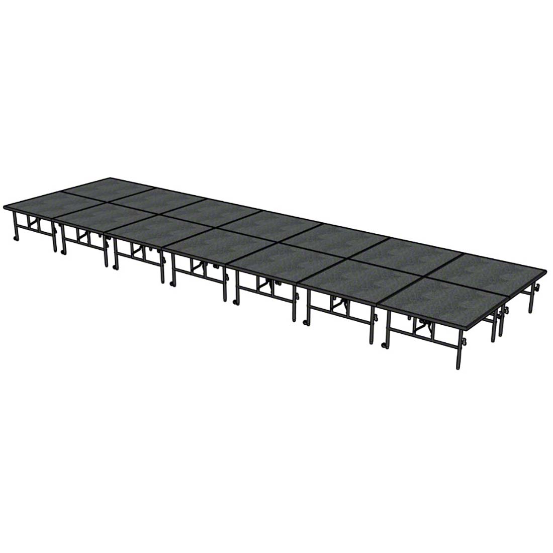 Midwest Folding TransFold 8'x28' Dual-Height Portable Stage Kit, 24"-32" High (4'x4' Units)