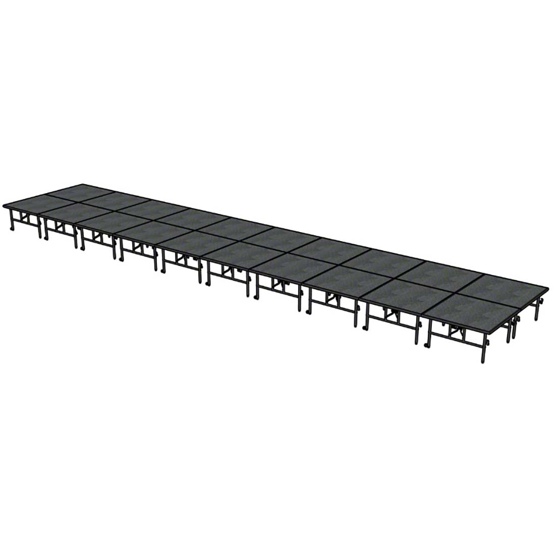 Midwest Folding TransFold 8'x40' Dual-Height Portable Stage Kit, 24"-32" High (4'x4' Units)