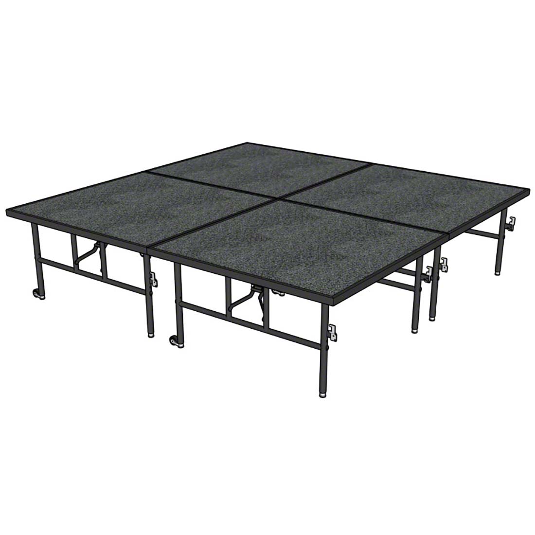 Midwest Folding TransFold 8'x8' Dual-Height Portable Stage Kit, 24"-32" High (4'x4' Units)