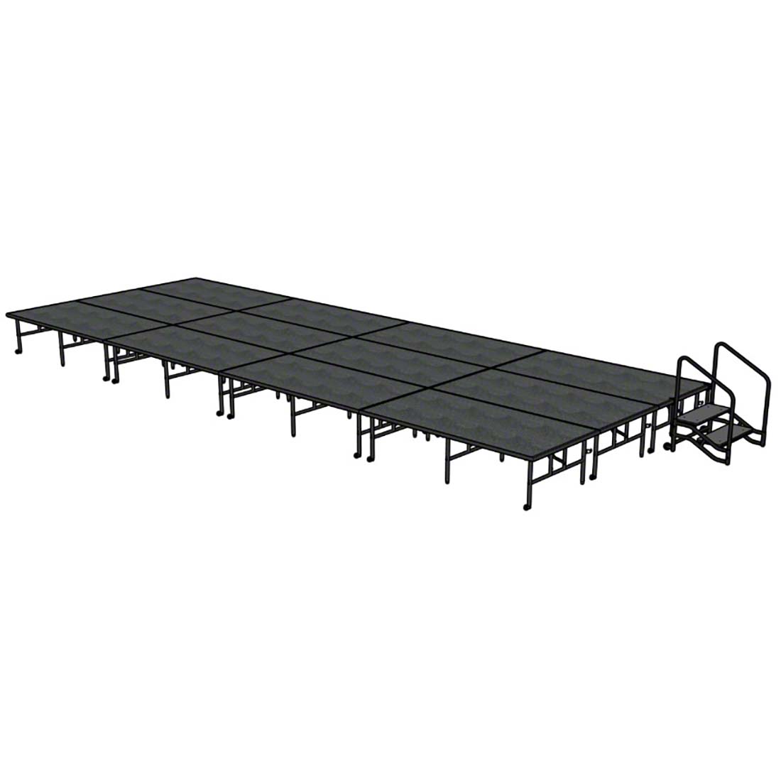 Midwest Folding TransFold 12'x32' Dual-Height Stage with Step, 24"-32H (4'x8' Units)