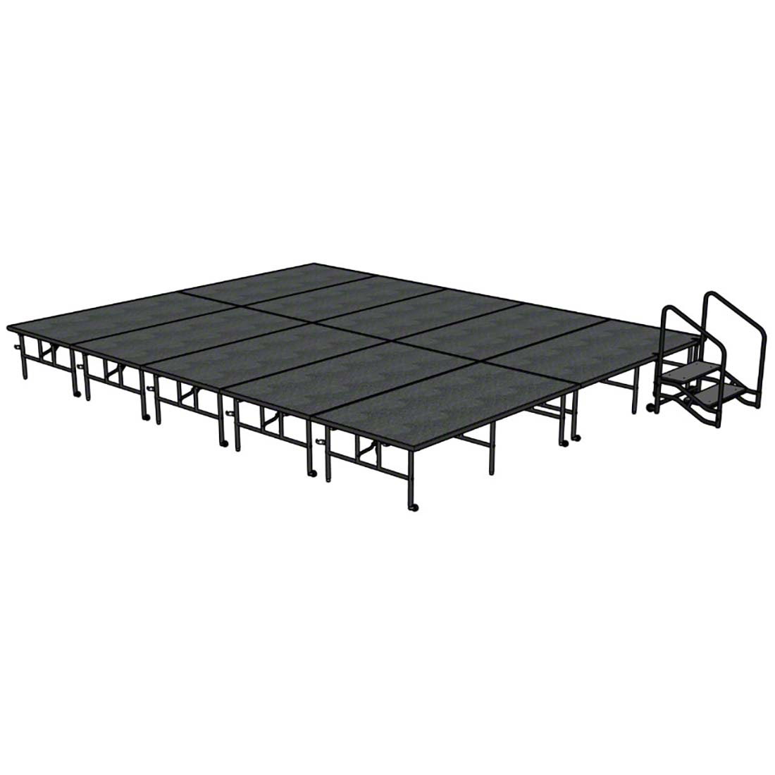 Midwest Folding TransFold 16'x20' Dual-Height Stage with Step, 24"-32H (4'x8' Units)