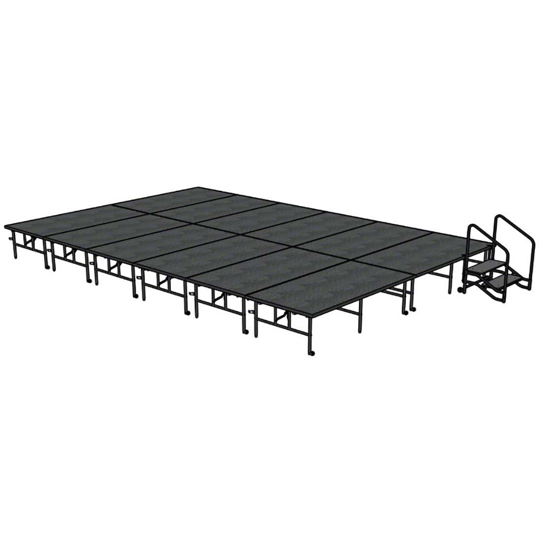 Midwest Folding TransFold 16'x24' Dual-Height Stage with Step, 24"-32H (4'x8' Units)