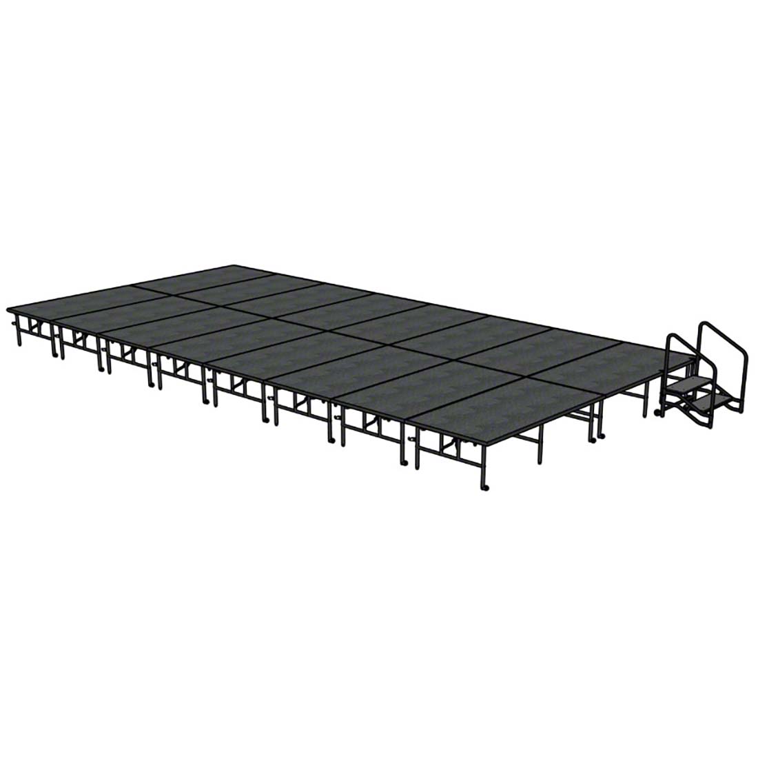Midwest Folding TransFold 16'x32' Dual-Height Stage with Step, 24"-32H (4'x8' Units)