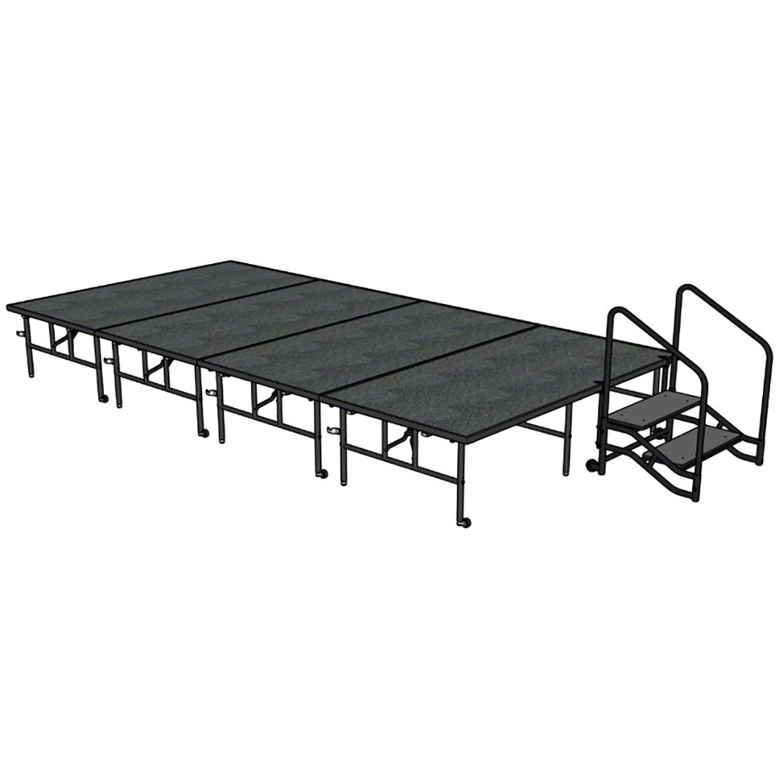 Midwest Folding TransFold 8'x16' Dual-Height Stage with Step, 24"-32H (4'x8' Units)
