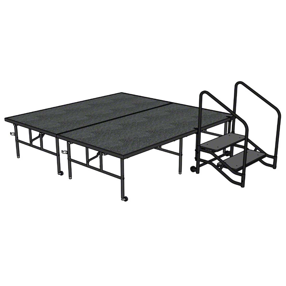 Midwest Folding TransFold 8'x8' Dual-Height Stage with Step, 24"-32H (4'x8' Units)