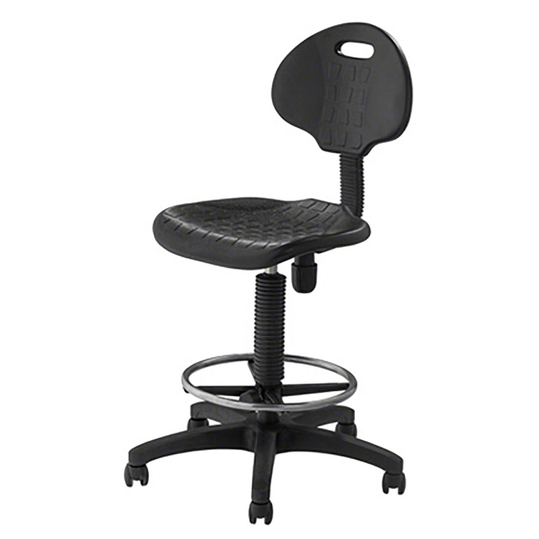 National Public Seating 6722HB Black Polyurethane Task Chair, 22"-32" Height