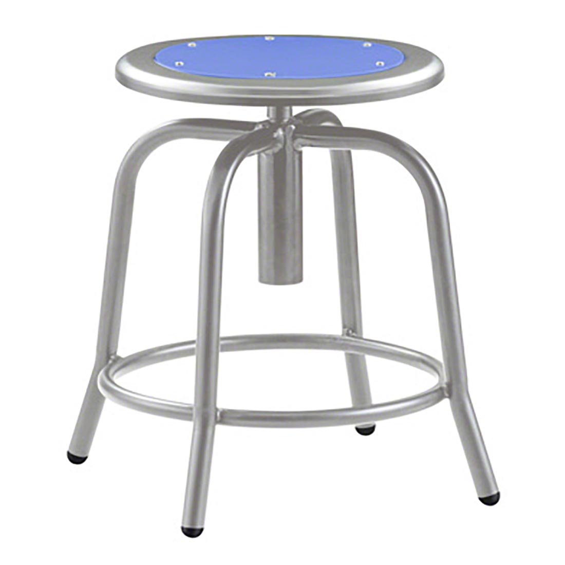 National Public Seating 18"-24" Height Adjustable Swivel Stool, Blueberry Seat/Grey Frame